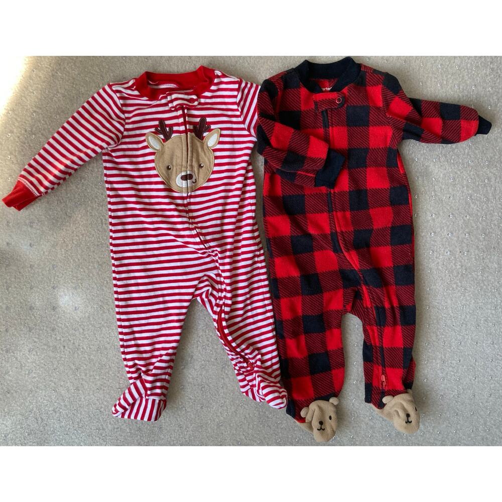 Christmas Pajamas 6 Months Reindeer and Plaid